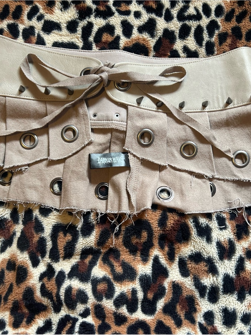 Unbranded Beige Lace-Up Wide Waist Belt